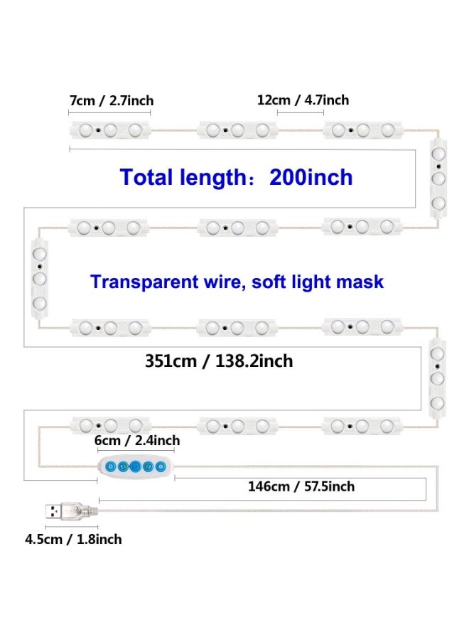مجموعة مصابيح LED لمرايا التجميل، 5 ألوان على طراز هوليوود، 16.5 قدم مع شريط إضاءة قابل للتعتيم بالألوان والسطوع للطاولة ومرايا الحمام، المرايا غير مضمنة - Image 5